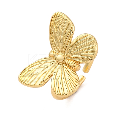 Brass Open Cuff Rings for Women RJEW-G341-04G-02-1