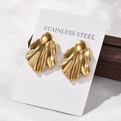 304 Stainless Steel Studs Earrings for Women EJEW-K306-25G-1
