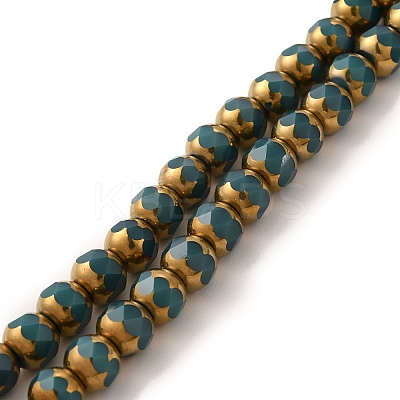 Opaque Solid Color Glass Beads Strands GLAA-G098-02E-1