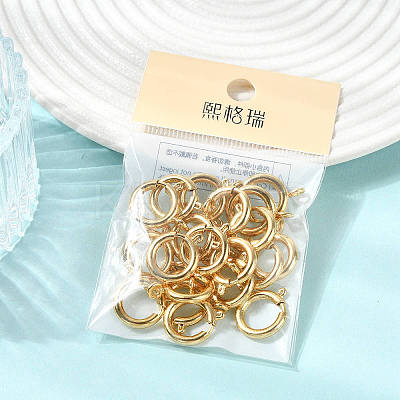 SHEGRACE Brass Spring Ring Clasps XGRPCN223-224G-1