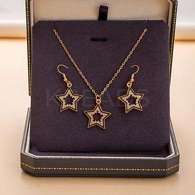 Alloy Rhinestone & Enamel Pendant Necklaces & Dangle Earrings Sets for Women FS-WGD52C4-02-1