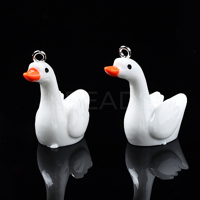 Opaque Resin Cygnet Pendants RESI-S356-067-1