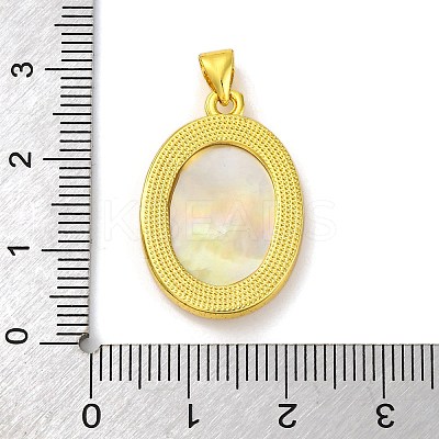Natural Yellow Shell Carved Angel Pendants KK-D537-07G-01-1