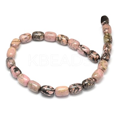 Natural Rhodonite Barrel Beads Strands G-F236-01C-1