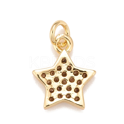 Brass Micro Pave Cubic Zirconia Charms KK-A161-23G-1