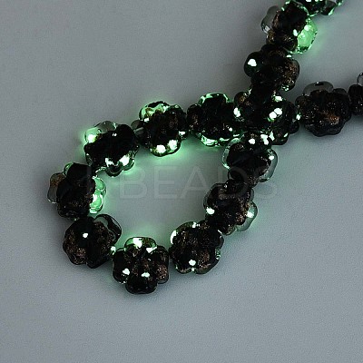 Luminous Handmade Gold Foil Glass Beads Strands FOIL-N029-01I-1
