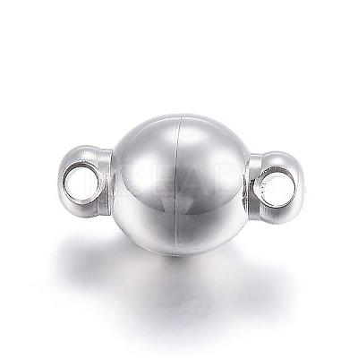 Tarnish Resistant 304 Stainless Steel Magnetic Clasps with Loops STAS-F108-09P-1