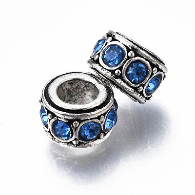 Alloy Rhinestone European Beads MPDL-Q212-001B-RS-1