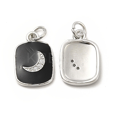 Brass Micro Pave Cubic Zirconia Pendants KK-E068-VB439-2-1