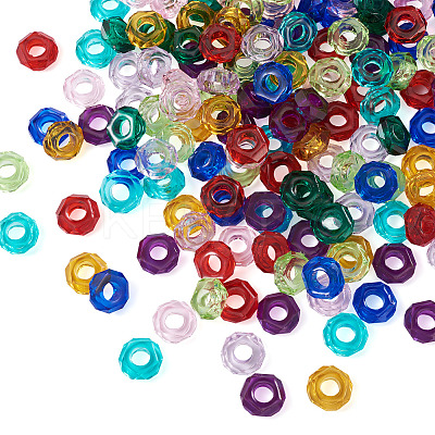 180Pcs 9 Colors Transparent Resin European Beads RPDL-MP0001-02-1