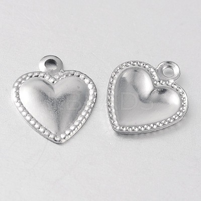 Tarnish Resistant Heart 316 Surgical Stainless Steel Filigree Charms STAS-M258-10-1