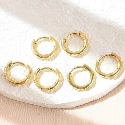 Brass Huggie Hoop Earrings KK-D063-04G-1