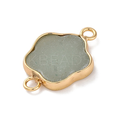 Natural Green Aventurine Flower Connector Charms KK-U042-17G-03-1