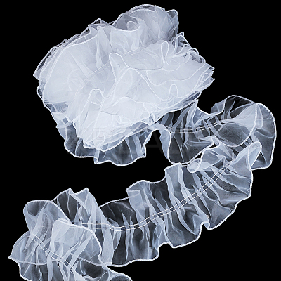 1Pc Organza Pleated Lace Trim Ribbon OCOR-HY0001-33B-1