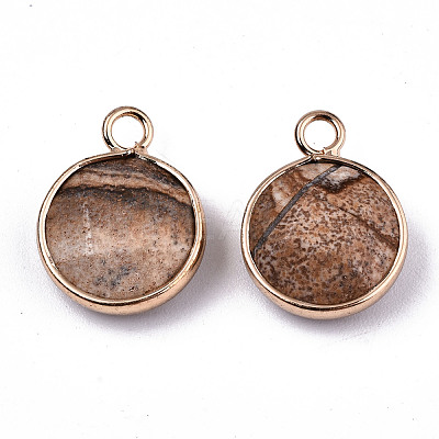 Natural Picture Jasper Pendants G-T131-101C-1