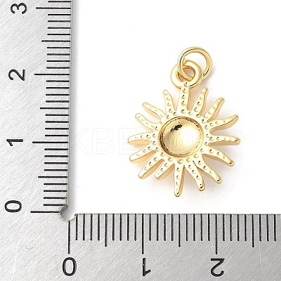 Brass Sun Face Pendants ZIRC-I071-14G-1