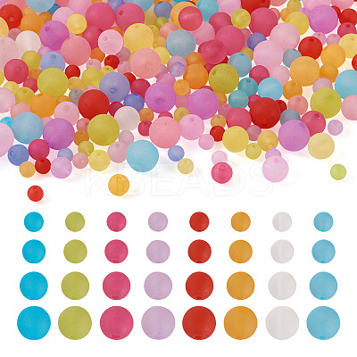1160Pcs 4 Sizes Transparent Acrylic Ball Beads FACR-PJ0001-03-1