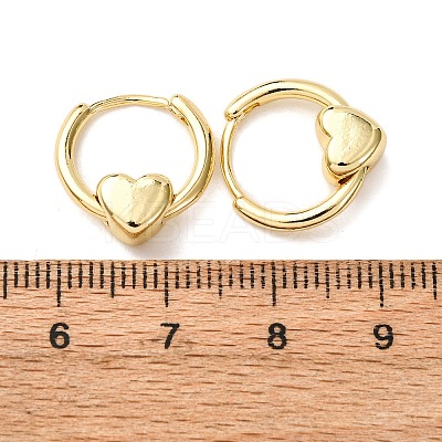 Brass Heart Hoop Earrings EJEW-K267-18G-1