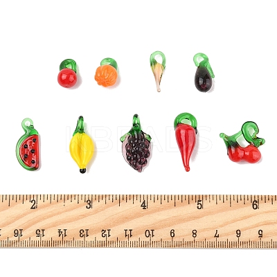 36Pcs 9 Styles Handmade Lampwork Pendants LAMP-FS0001-41-1