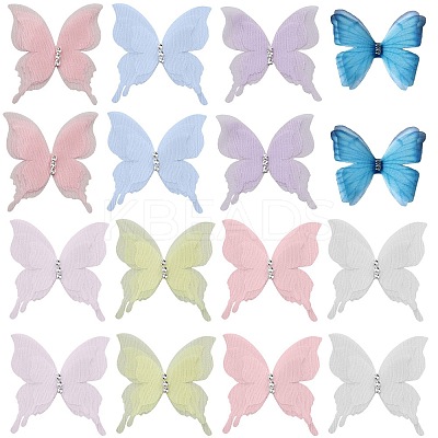 48Pcs 8 Colors Single Color 3-Layer Fibre Tulle Ornament Accessories FIND-SC0005-73-1