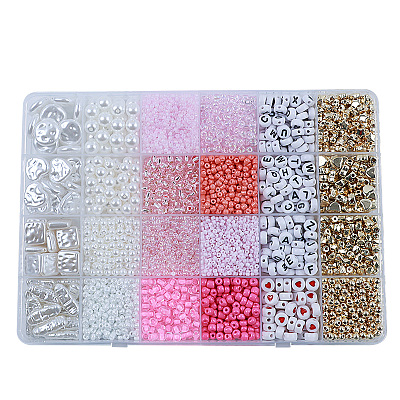 DIY 24 Style Acrylic & ABS Beads Jewelry Making Finding Kit DIY-NB0012-02H-1