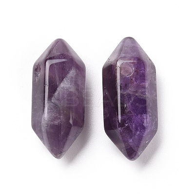 Natural Amethyst Double Terminal Pointed Pendants G-C007-02A-08-1