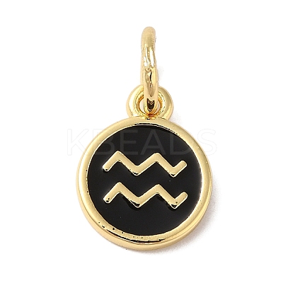 Real 18K Gold Plated Brass Enamel Charms KK-L216-001G-E01-1