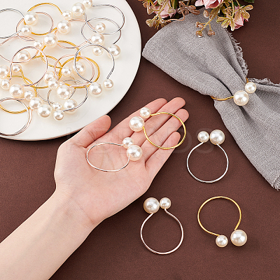 24Pcs 3 Colors Alloy & Resin Napkin Rings AJEW-GA0007-75-1
