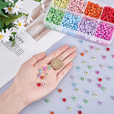 1600Pcs 8 Colors Opaque Acrylic Beads MACR-PH0001-18-1