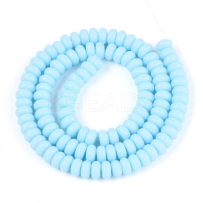 Opaque Spray Painted Glass Beads GLAA-ZX008-6mm-18J-1