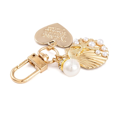 Cute ABS Plastic Imitation Pearl Pendant Decoration HJEW-L028-02G-03-1