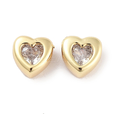Brass Micro Pave Cubic Zirconia Beads KK-C051-26G-03-1