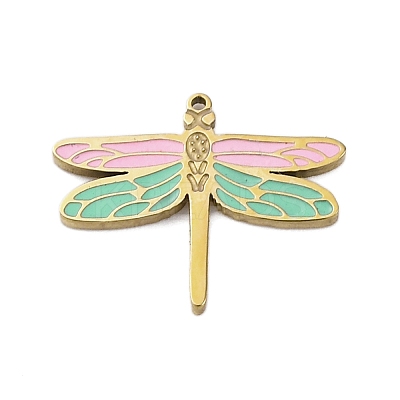 304 Stainless Steel Enamel Charms STAS-L022-488D-G-1