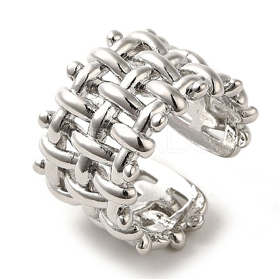 Rack Plating Brass Cuff Rings RJEW-H228-20P-1