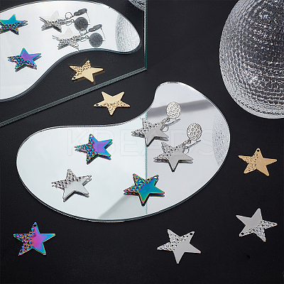 36Pcs 3 Colors Ion Plating(IP) 304 Stainless Steel Pendants STAS-UN0044-92-1