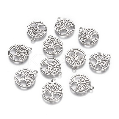 Eco-Friendly Rack Plating Brass Tree of Life Pendants LS-X-KK-I606-42P-NR-1