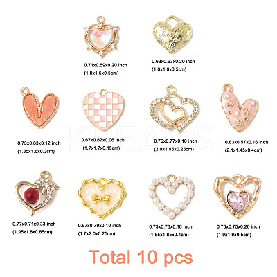 10Pcs 10 Styles Alloy Enamel Pendants ENAM-FP0002-64-1