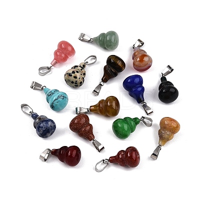 Natural & Synthetic Mixed Stone Gourd Pendants G-N344-08P-1