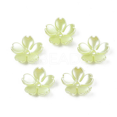 Spray Paint ABS Plastic Imitation Pearl Beads X-MACR-N013-002-1