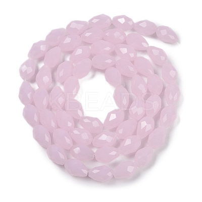 Electroplate Imitation Jade Glass Beads Strands LS-EGLA-N013-J8mm-D01-1