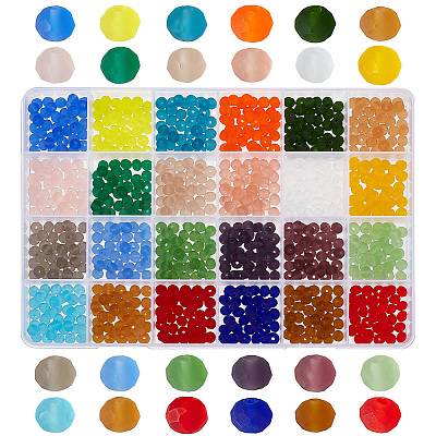 960Pcs 24 Colors Transparent Glass Beads EGLA-PH0001-41-1