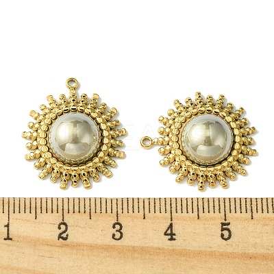 Ion Plating(IP) 304 Stainless Steel Pave Shell Pearl Pendants FIND-Z028-34G-1