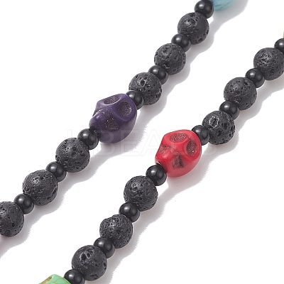Lava Rock Beaded Mobile Straps HJEW-TA00005-1