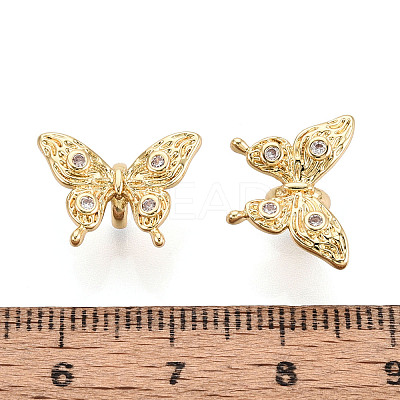 Brass Micro Pave Cubic Zirconia Beads KK-N276-07G-1