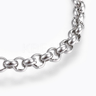Tarnish Resistant 304 Stainless Steel Rolo Chain Bracelets BJEW-P239-02B-1