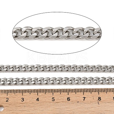 Tarnish Resistant Men's Jewelry Making 201 Stainless Steel Curb Chains CHS-A003B-1.5mm-1