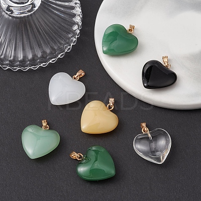 10Pcs 5 Style Spray Painted Glass Pendants GLAA-YW0003-16-1
