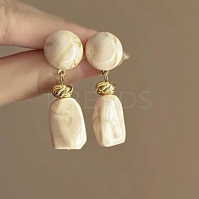 Alloy Resin Dangle Stud Earrings FS-WGC2837-02-1