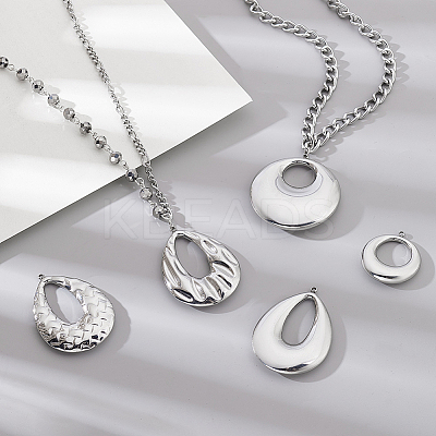 5Pcs 5 Styles 304 Stainless Steel Pendants STAS-PH0006-79-1