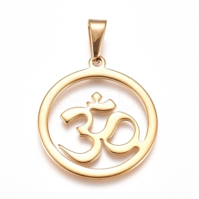 Yoga 304 Stainless Steel Pendants STAS-I135-24G-1